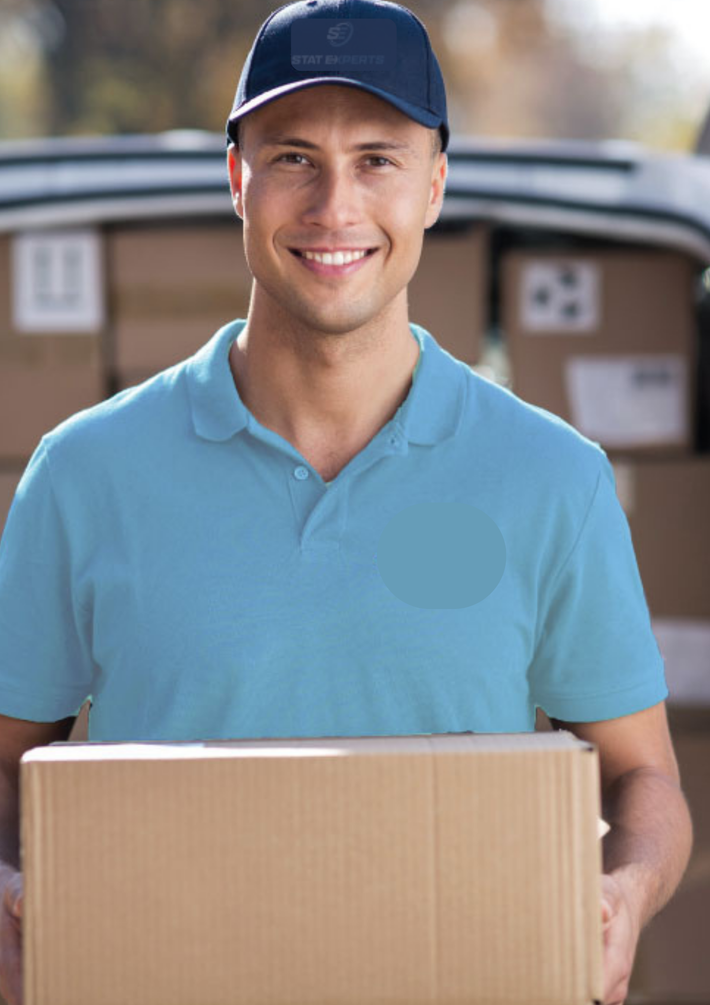 Healthcare logistics vehicle prepared for a scheduled courier route